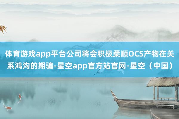 体育游戏app平台公司将会积极柔顺OCS产物在关系鸿沟的期骗-星空app官方站官网-星空（中国）